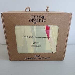 Tree Organic- 2000 100% Organic Cotton Sheet Set Burberry Pattern Size Queen